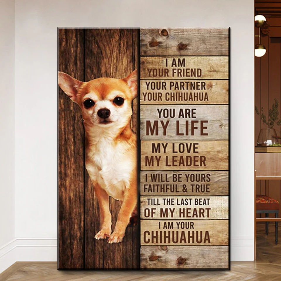 Алмазная живопись чихуахуа полноразмерная картина квадратная круглая Женская