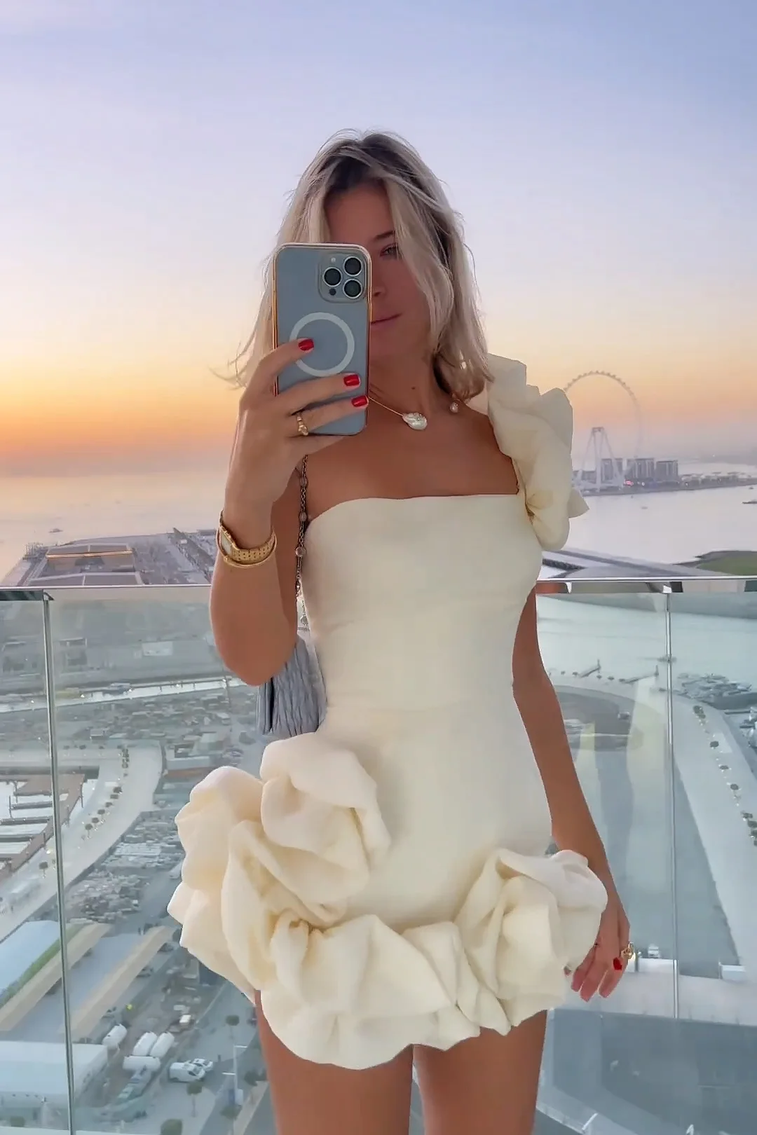 

Dress for Women 2023 New Summer Ruffles Party Dress Ladies Solid Color One Shoulder Bodycon Dress