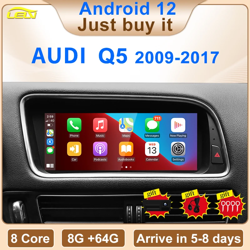 Factory Price 8.8" 8Core Android12 Auto Radio Apple Carplay For AUDI Q5 From 09 to 16 Years Car Player Multimedia GPS Navigation