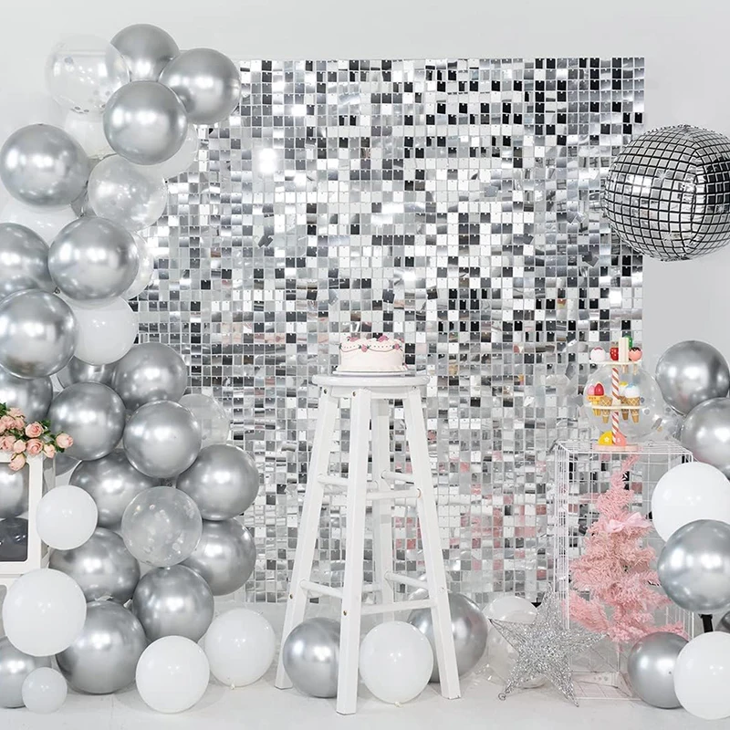 1/10/25/36/49/64 шт. квадратные панели с блестками блестящий мерцающий настенный фон