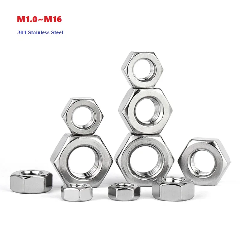 

Шестигранная гайка из нержавеющей стали 304 M1.0 M1.2 M1.4 M1.6 M2 M2.5 M2.6 M3 M3.5 M4 M5 M6 M8 M10 M12 M14 M16