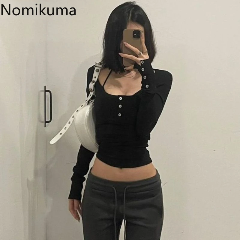 Nomikuma черные женские футболки из хлопка