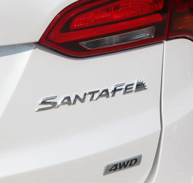 1pcs 3D ABS high quality SANTAFE SANTA FE car Letter Rear tail trunk Emblem badge sticker Decals styling auto Accessories - купить по