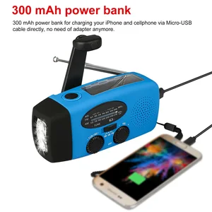 hand crank radio receiver amfmnoaa weather radio solar dynamo powered waterproof led flashlight use emergency phone charger free global shipping