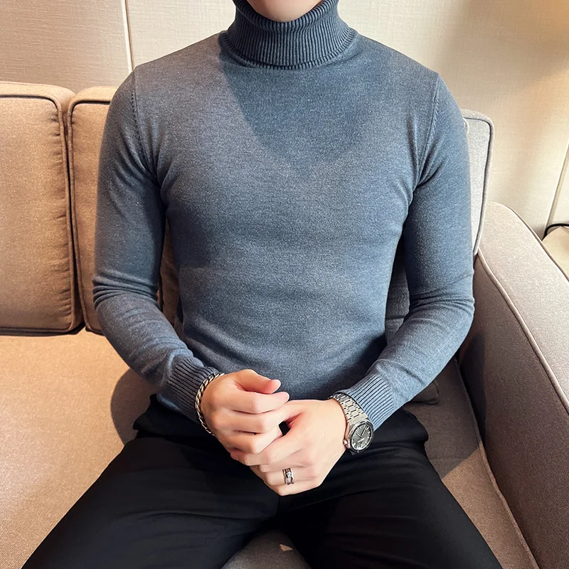 2022 Autumn and Winter New Men's Turtleneck Sweater Male Korean Version Casual All-match Knitted Bottoming Shirt/ sweater men