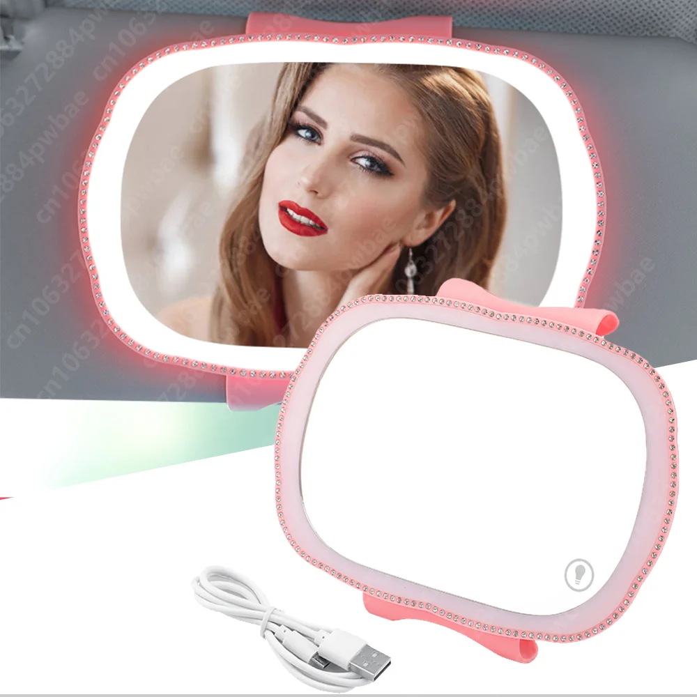 

Car LED Interior Visor Mirror Makeup Mirror Touch Screen Dimming Sensor Auto HD Sun Visor Mirrors Automobile Accessories 5V