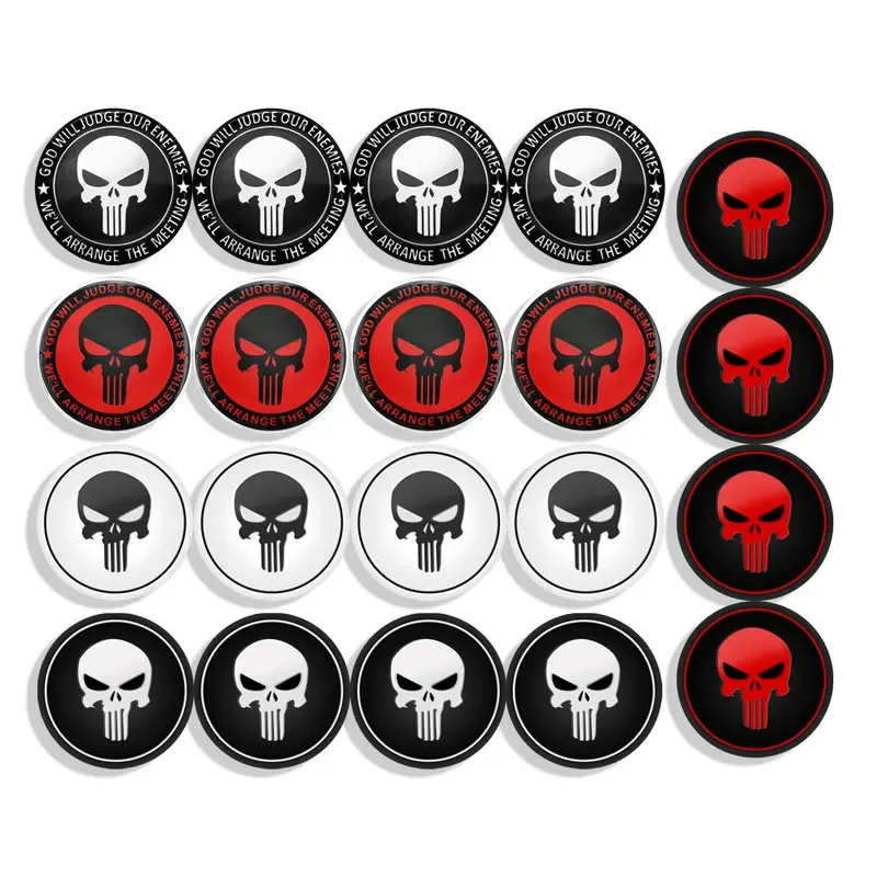 Автомобильный декор 4 шт. 56 мм с логотипом в виде черепа алюминиевая наклейка для