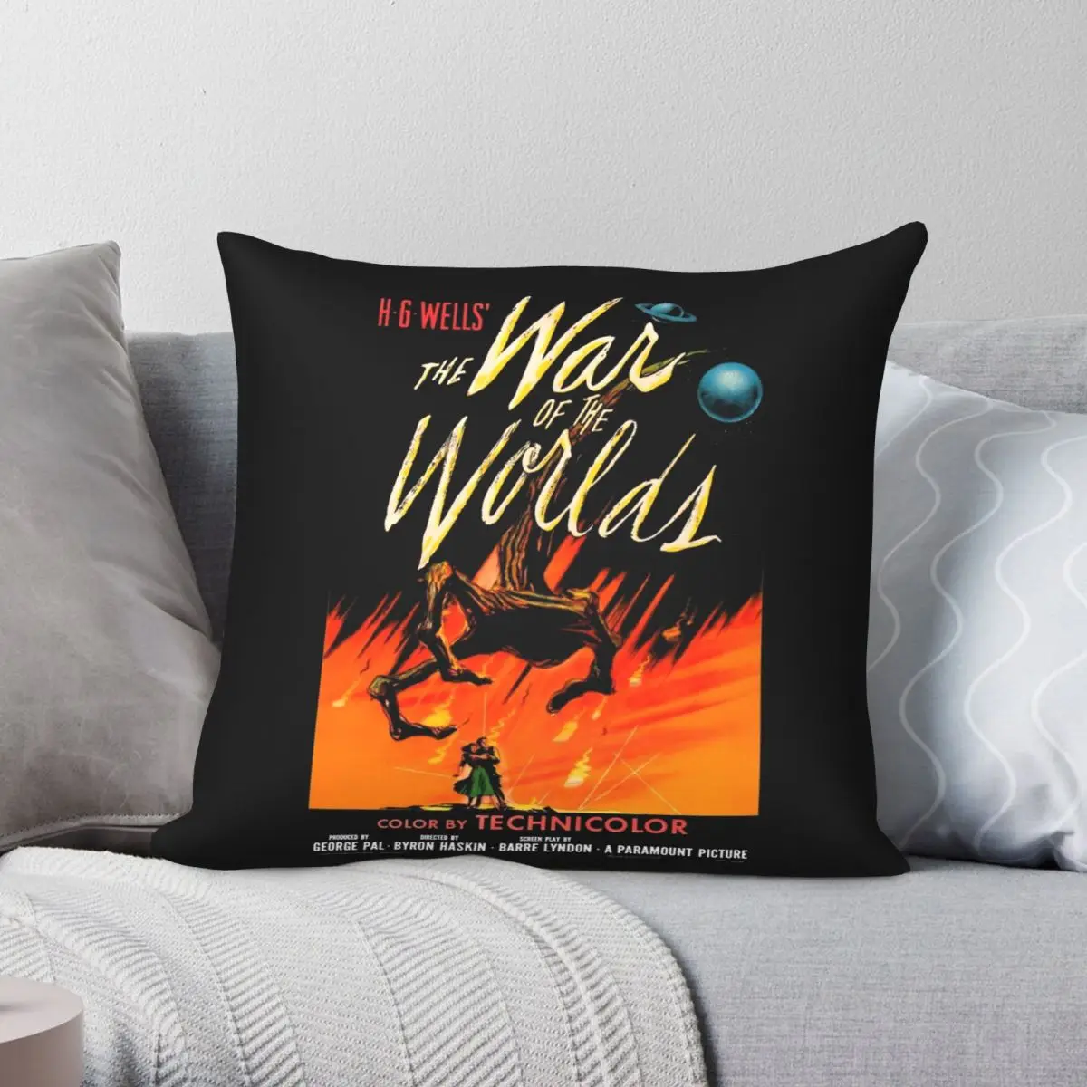 

H.G Wells The War Of The Worlds Pillowcase Polyester Linen Velvet Pattern Zip Decor Throw Pillow Case Home Cushion Cover