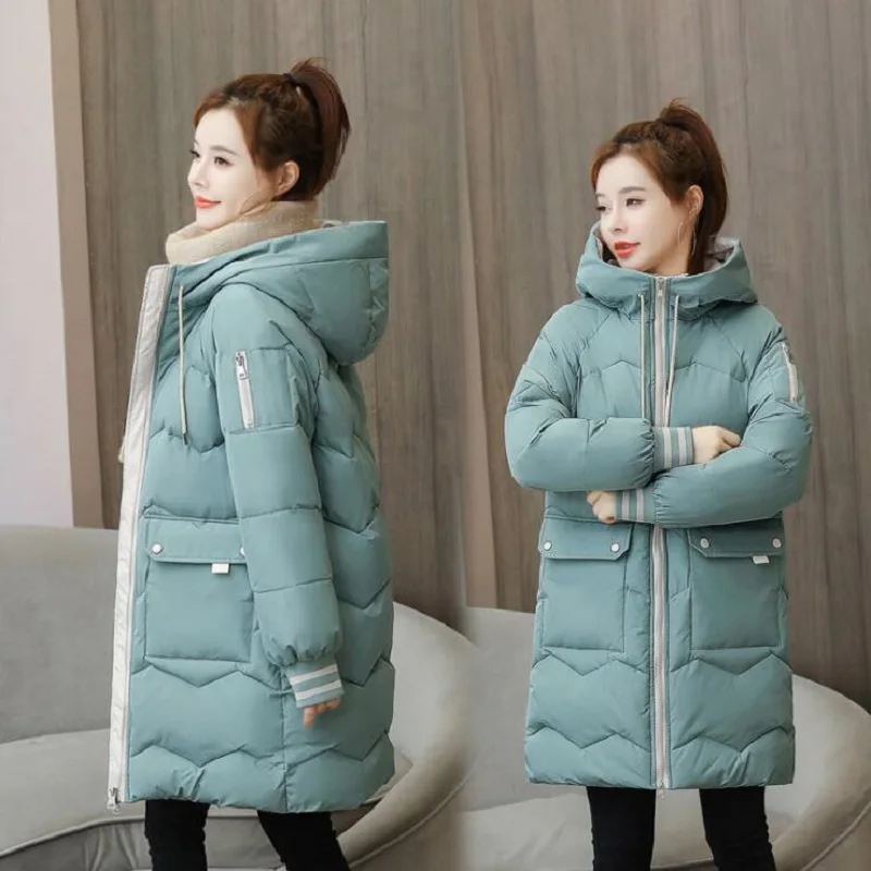 

Down Jackets Female Winter Coat Women's Parkas Hooded Warm Winter Jacket Coat Cotton Padded Jacket Plus