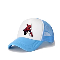 summer and autumn outdoor childrens baseball cap mesh breathable spider man sun hat anime printing size adjustable beach
