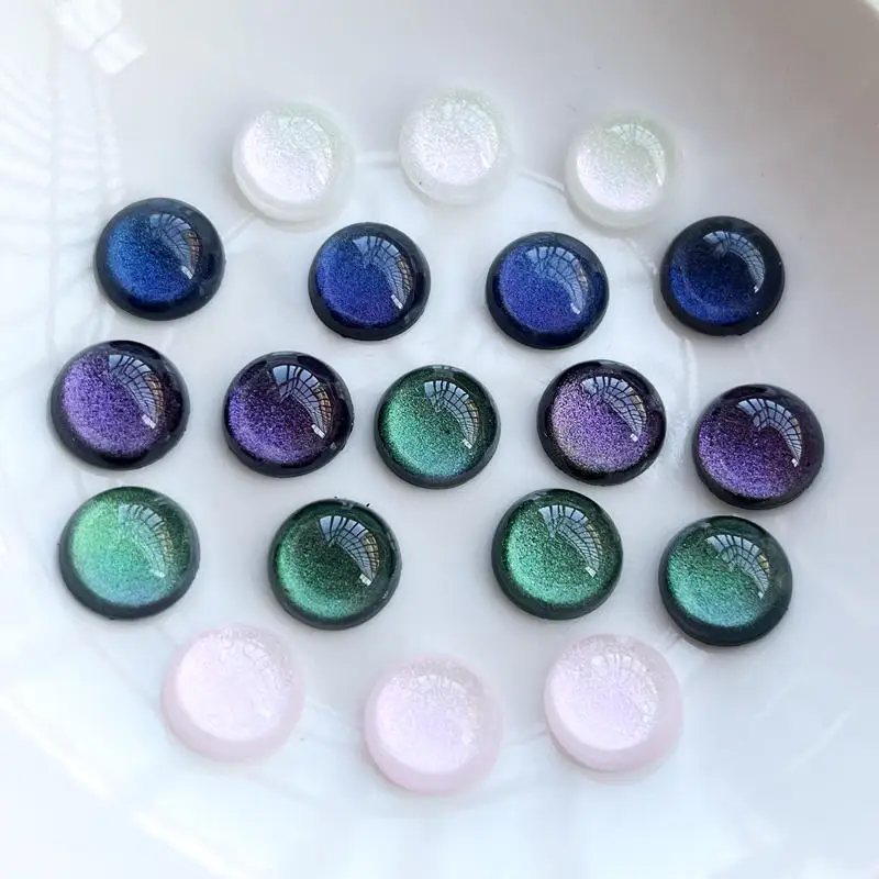 

Новинка, 6 мм, 8 мм и 12 мм, хамелеон, звездное небо, круглая стразы, стразы с плоской задней стороной, прозрачные наклейки из смолы, Необычные бе...