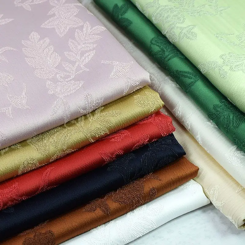 Жаккардовая ткань с Цветочным Тиснением искусственный шелк по метрам для