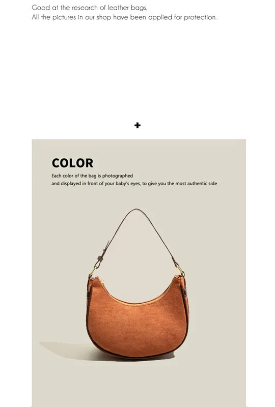 Maxdutti England Simple Solid Vintage Messenger Bag RRetro Shoulder Bag WomenIns Bloggegr Fashion Suede Commuter Bag Armpit Bag
