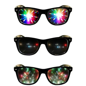 2022 Effects Glasses Diffraction 3D Rectangle Sunglasses Watch The Lights Change To Heart/Star/Footb in USA (United States)