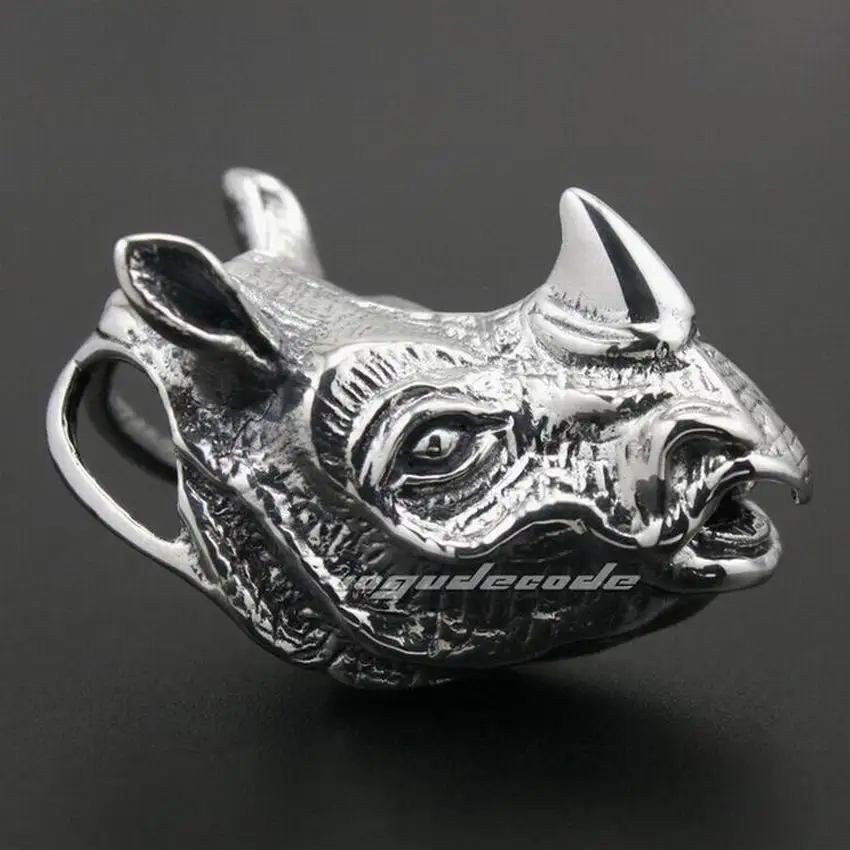 Подвеска в виде головы носорога из стерлингового серебра 925 пробы подвески