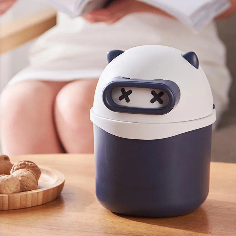 

Counter-top Trash Can Plastic Garbage Counter-top Trash Can Cute Basket Bathroom Mini Small Cartoon Lid