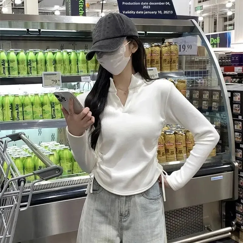 Pure Desire Эстетическая футболка с воротником-поло женская ранняя весна новый