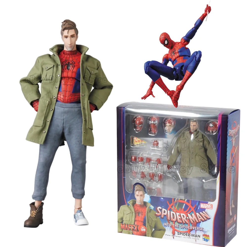 

Original Mafex 109 Comics Peter Parker Spider Man Action Figure Toys 1/12 Spiderman Movable Statue Model Doll Collectible Gifts