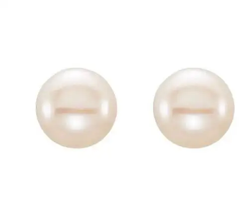 

14K gold 7-8mm cultured white freshwater pearl earrings
