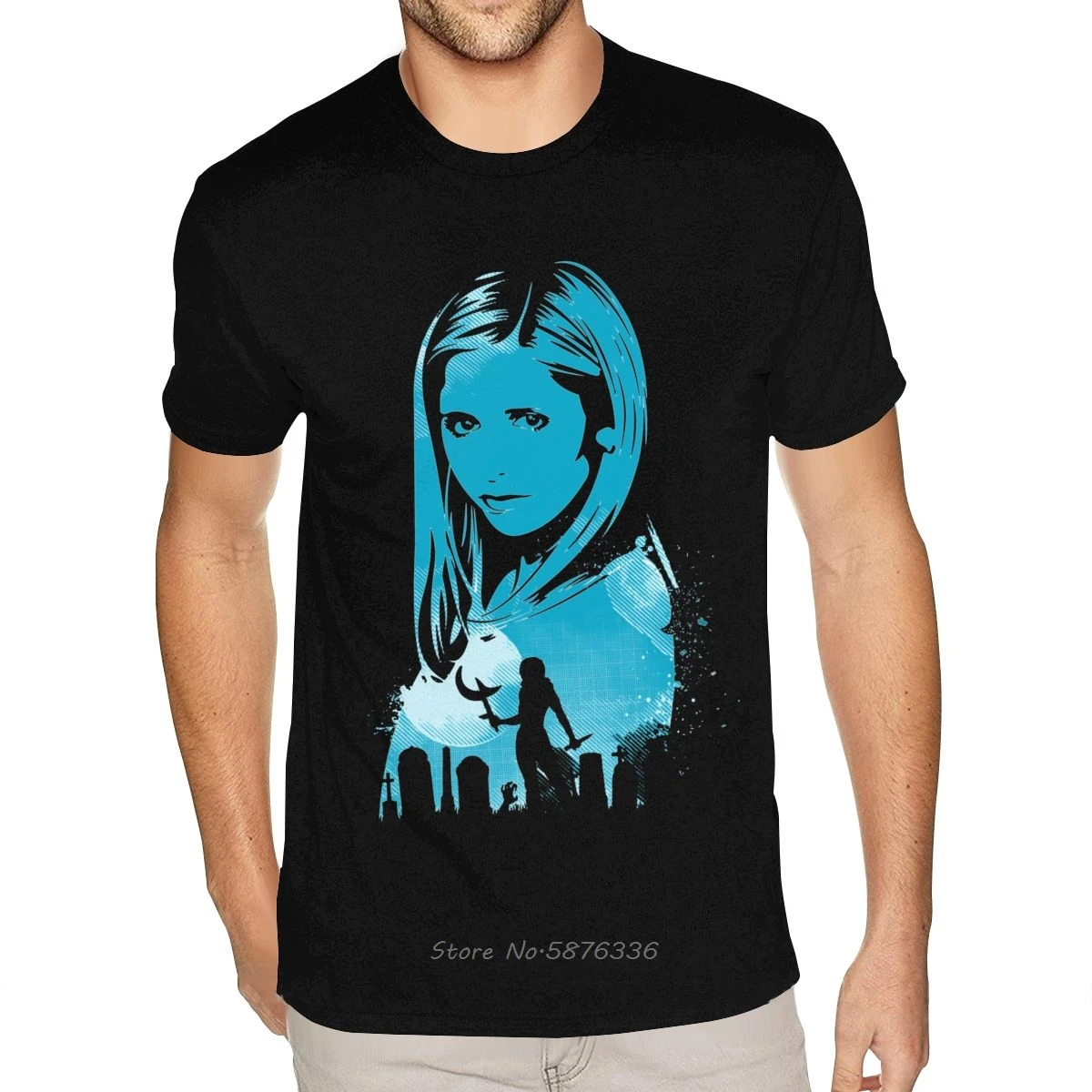 Мужская хлопковая футболка для ТВ-шоу рассекающий вампира | одежда