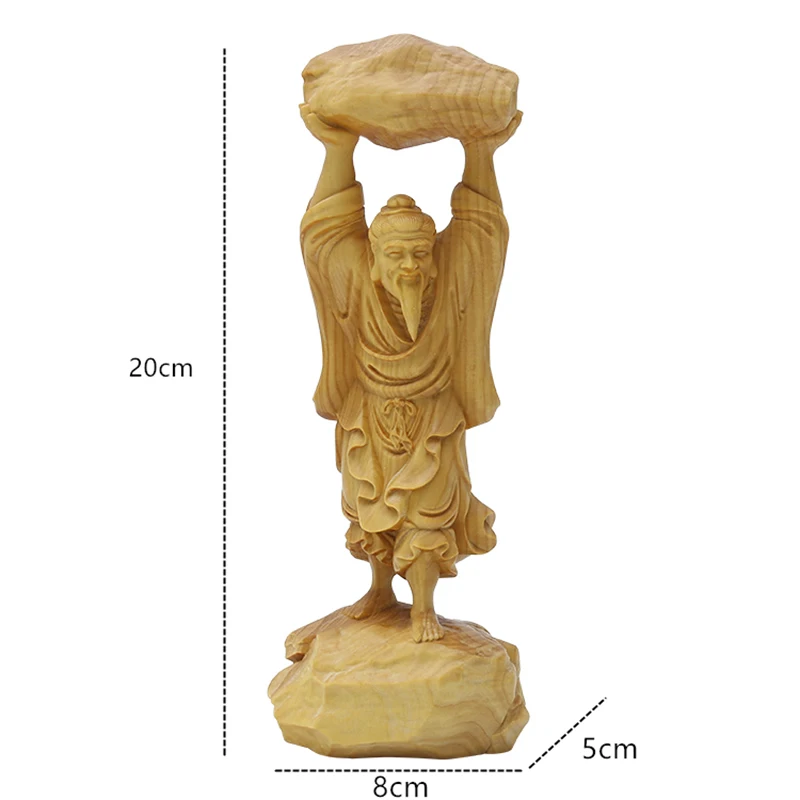 XS265-20 ручная резьба из самшита по мифи фигурка персонажа человека движущаяся гора