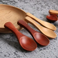 1pcs small little mini natural wooden spoon scoop tea honey coffee condiment salt sugar spoon cooking tools kitchen gadgets