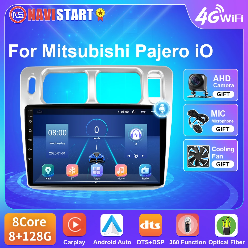 NAVISTAR T5 Android 10 для Mitsubishi Pajero IO 1998-2007 автомобильное радио 4G WIFI плеер Carplay Android Автомобильная GPS-навигация без DVD