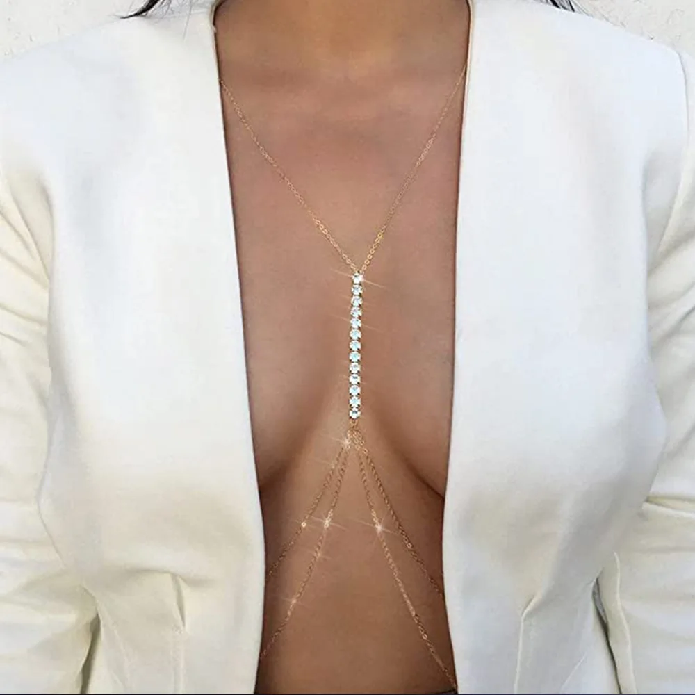 

Sexy Women's Body Accessories Necklace Sexy Women's Body Chain European American Fashion Temperament Chain Body Chain