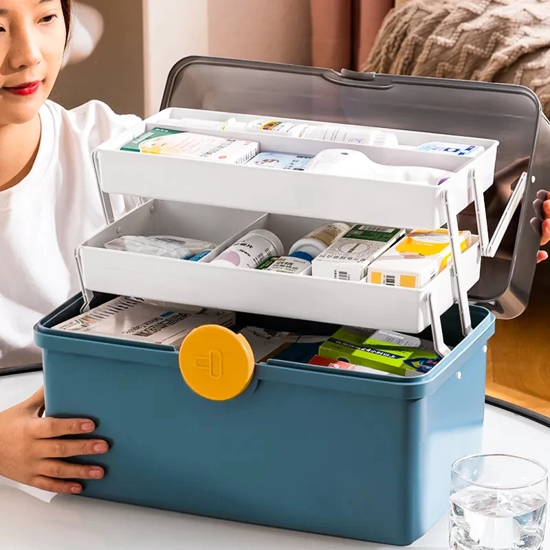 

First Aid Kit Portable Large-capacity Medicine Box with Handle Multi-functional Household Convenient Medicine Storage Box