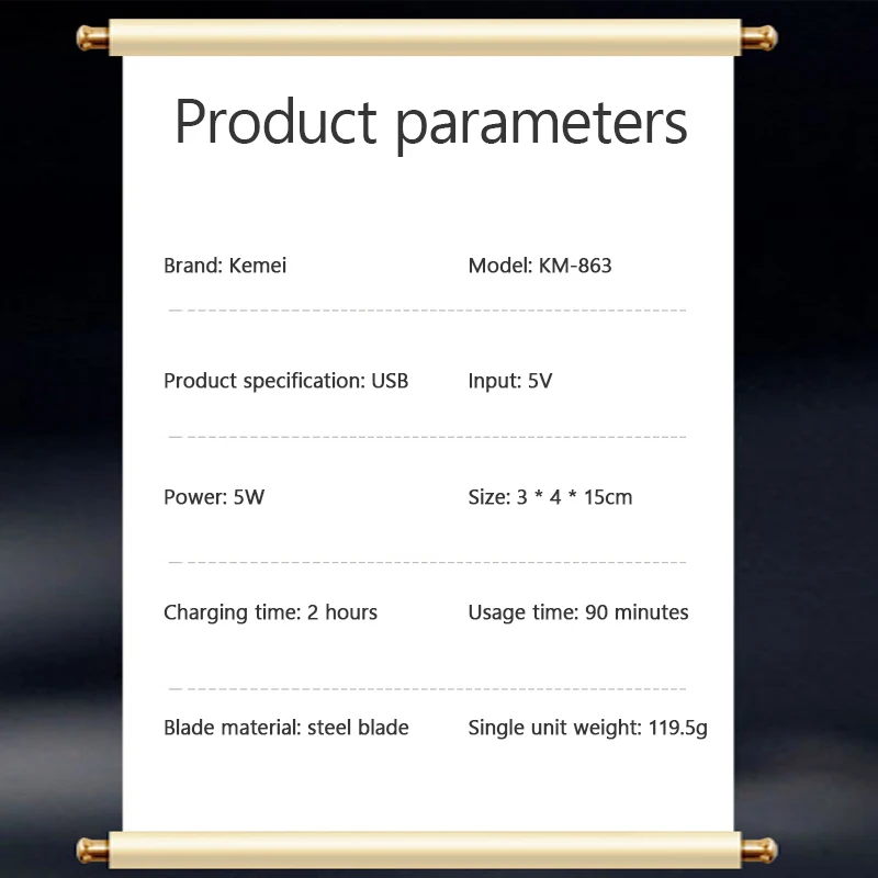 Электрический триммер для волос Kemei винтажная машинка стрижки с цифровым