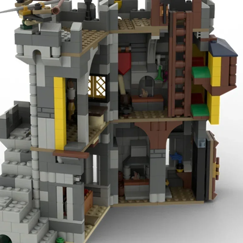 Фото Технические Moc Bricks, модель крепости, альтернативная часовая башня, модульные строительные блоки, подарки, игрушки для детей, наборы «сделай сам», сборка №5