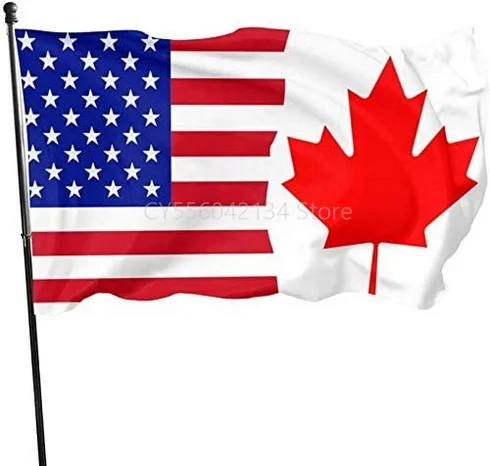 

Half USA Half Canada flag Home Decoration Outdoor Decor Polyester Banners and Flags 90x150cm 120x180cm