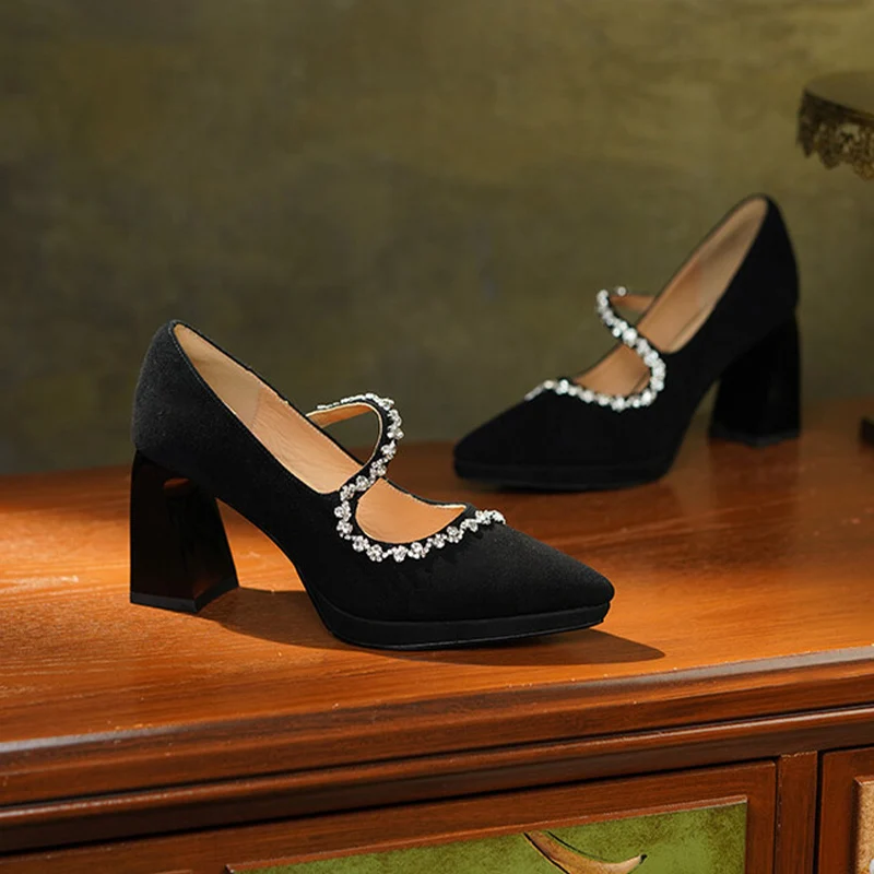 Женские замшевые туфли на высоком каблуке элегантные брендовые дизайнерские