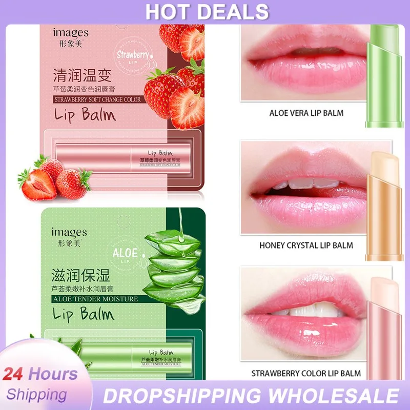 

1Pc Aloe Honey Natural Moisturizing Lip Balm Temperature Changing Colour Nutritious Makeup Lipstick Lasting Lips Care TSLM2