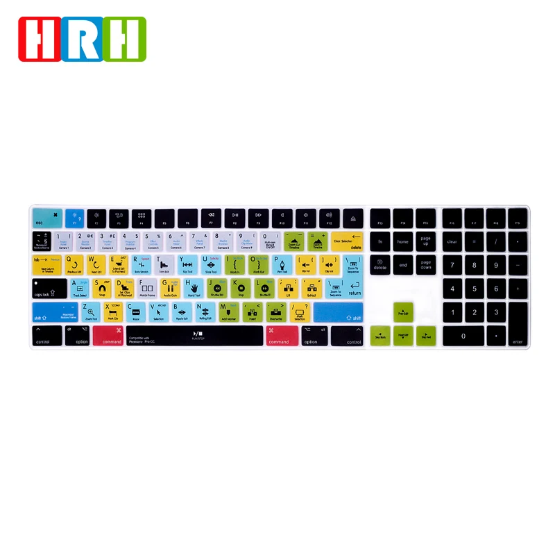 HRH Shortcuts HotKeys Keyboard Skin Cover Laptop for Apple Magic Keyboard with Numeric Keypad A1843 MQ052L/A Released in 2017