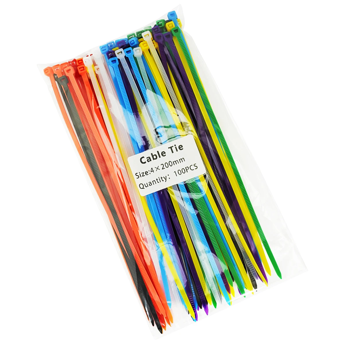 200 шт./упаковка разноцветные самоблокирующиеся нейлоновые кабельные стяжки
