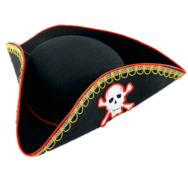 Карнавальная шляпа для мальчиков и девочек трехугольная пиратская светящаяся