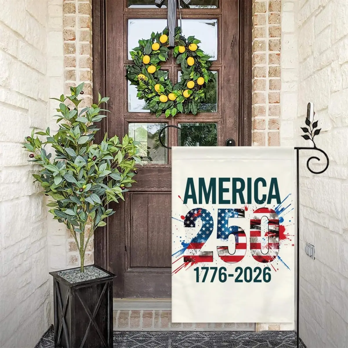 Фото Флаг для сада America 250, 12x18 дюймов, двусторонний – Праздничное украшение для двора в американском патриотическом стиле, 17762026, для веранды, L AAM №4