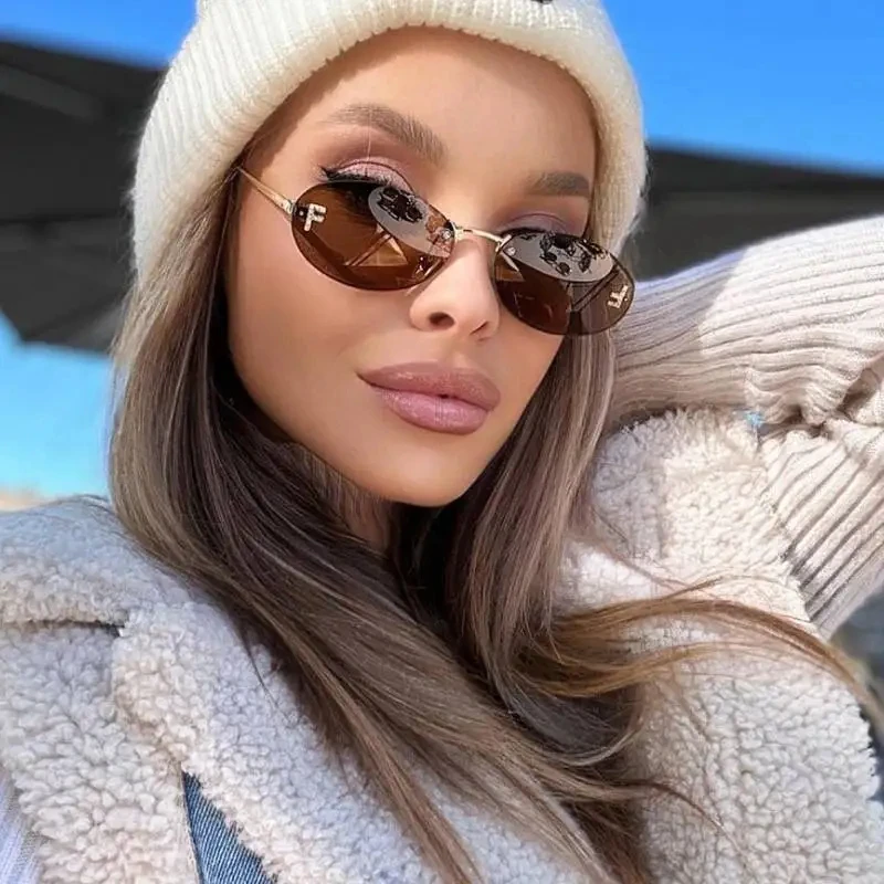 Солнцезащитные очки без оправы UV400 #2024 300371