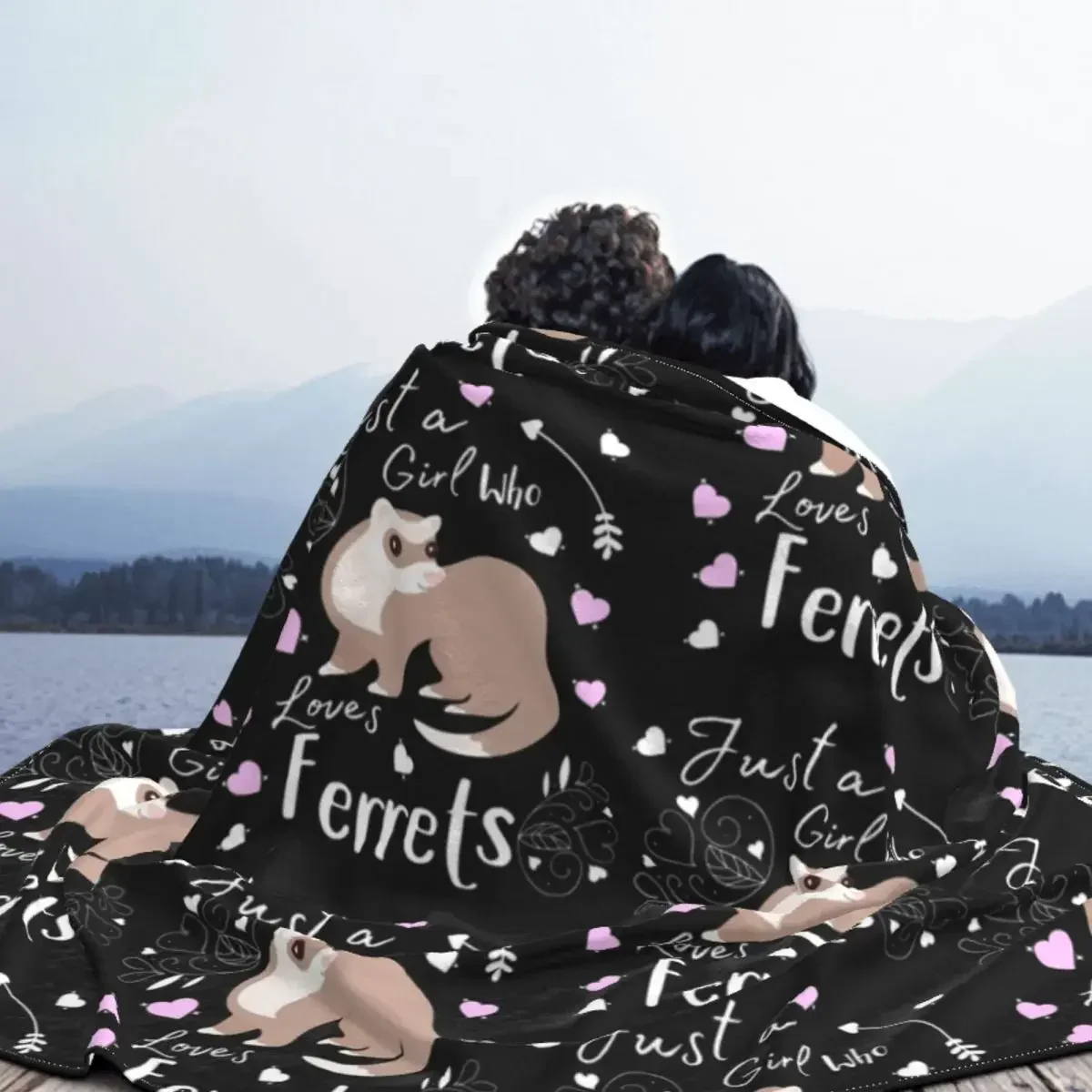 Одеяло с милым хорьком Фланелевое покрывало для дикой природы грызунов