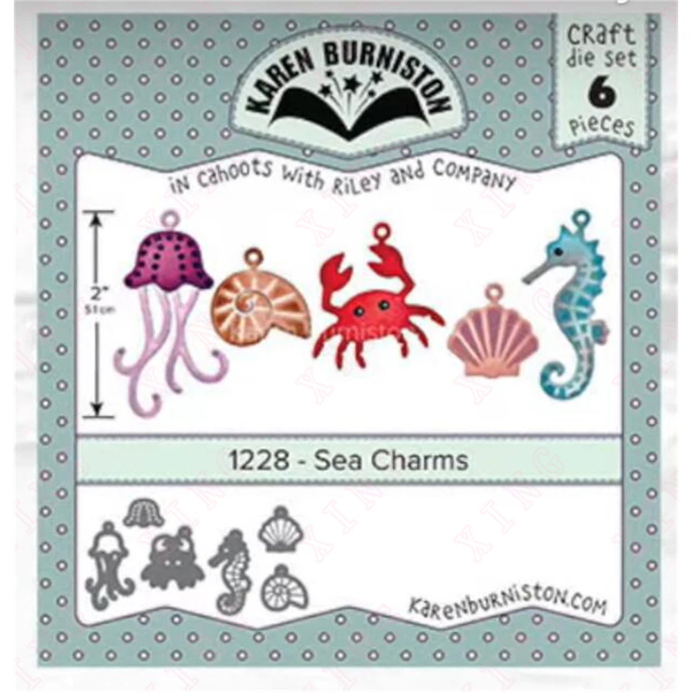 

New Diy Sea Charms Metal Cutting Dies Scrapbooking Diary Decoration Embossing Template 2023 Diy Handmade Craft Album Card Molds