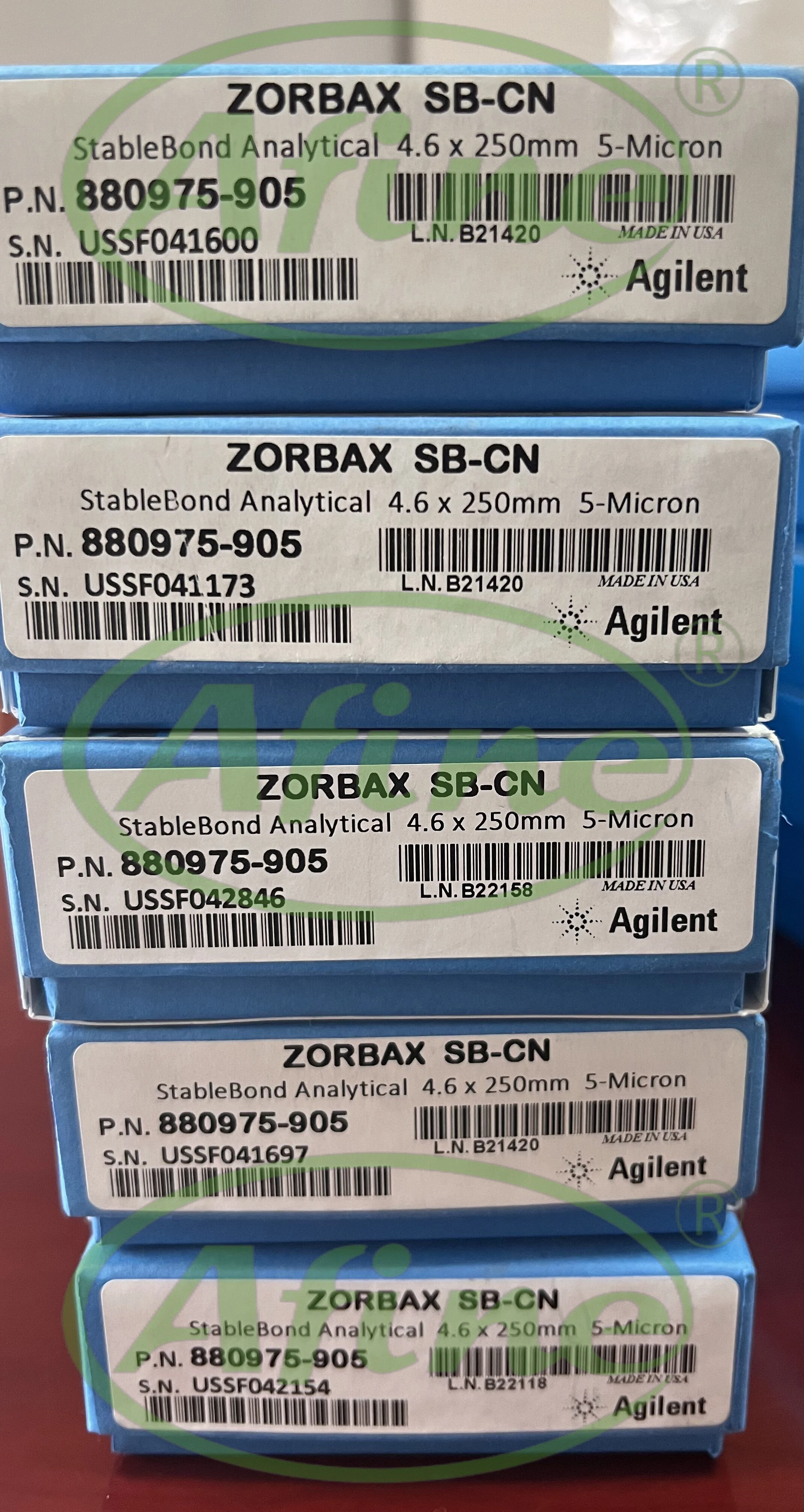 AFINE Agilent ZORBAX для NP/SFC 880975 -905 883975 -906 -914 Колонки StableBond CN 4 6 x 250 мм 5 мкм 400 бар SB-C8 SB-AQ