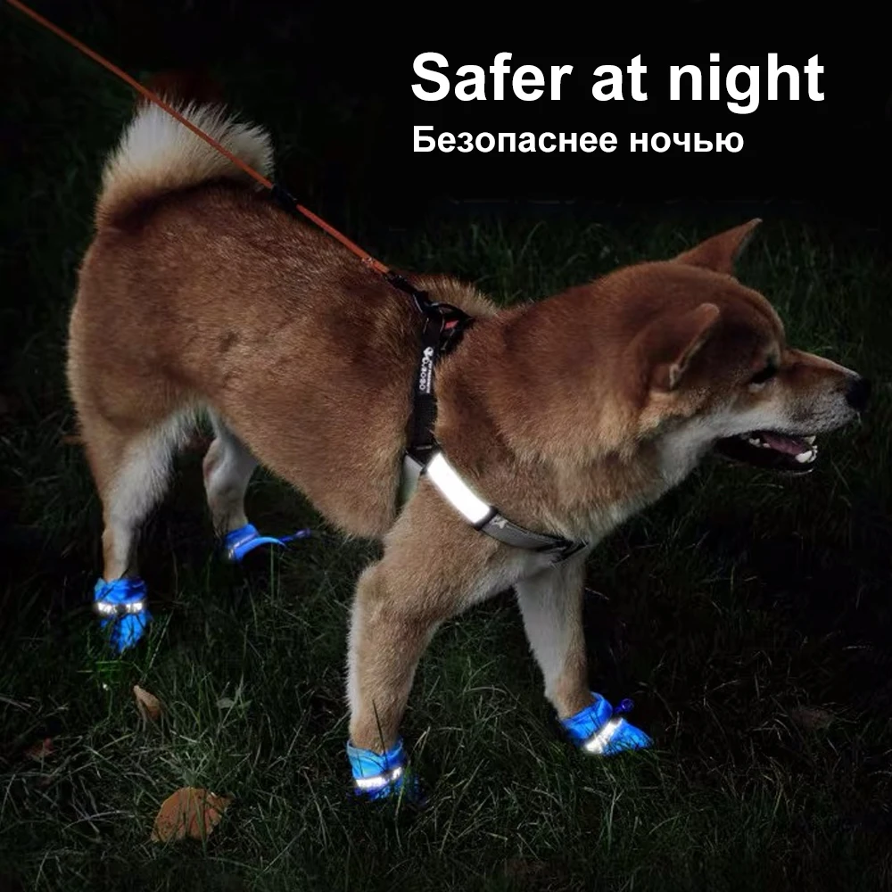 4 шт. водонепроницаемые зимние ботинки для собак