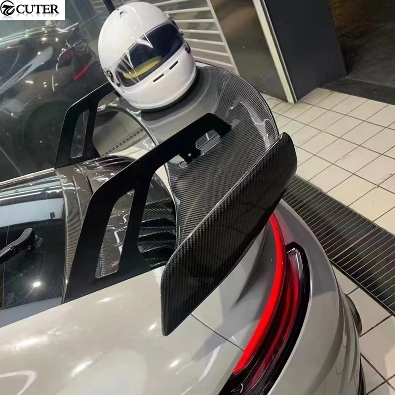 Фото 911 992 GT3 стильный задний спойлер из углеродного волокна, стеклянное крыло из волокна для Porsche 911 992 Carrera, комплект кузова автомобиля №3