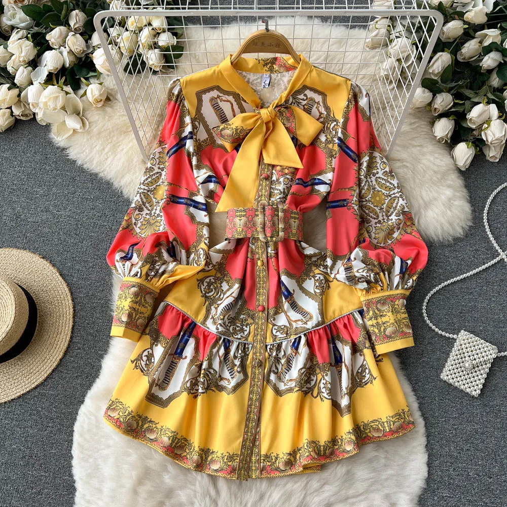 

Женское облегающее банкетное платье-трапеция, однобортное Элегантное короткое платье с длинным рукавом, модель G473 в стиле ретро, весна-осен...