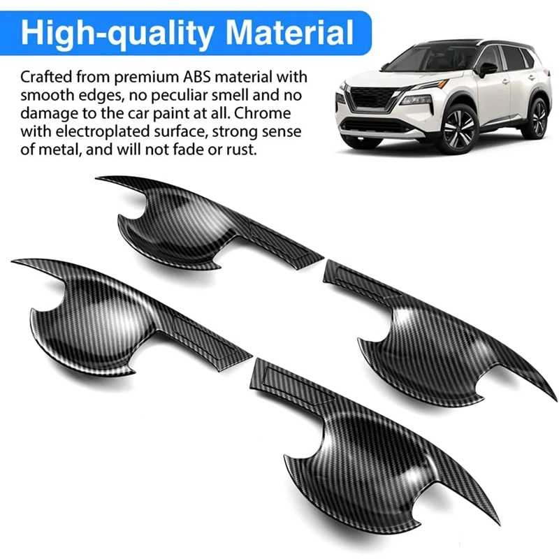 Для Nissan X-Trail T33 2021 2022 X Trail из углеродного волокна дверная ручка автомобиля крышка