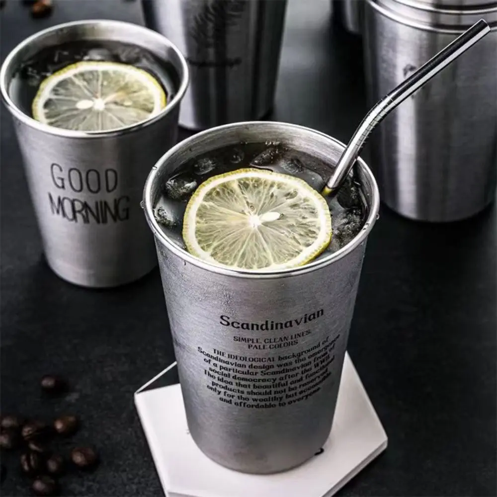 

350/500ML Stainless Steel Beer Cups Northerneurope Industry Style Spray Paint Beer Cup Summer Cold Water Drinks Cup Travel Mugs