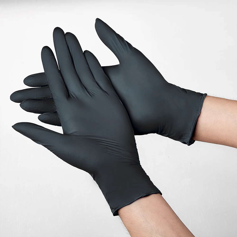 

100pcs Mechanic Nitrile Gloves Household Cleaning Washing Black Laboratory Nail Art Anti-Static Gloves Size XS/S/L/XL