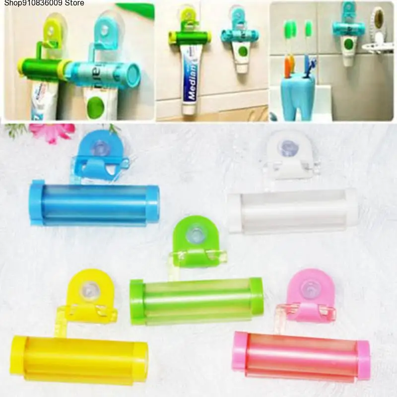 

New Creative Rolling Squeezer Toothpaste Dispenser Tube Sucker Hanging Holde Distributeur Dentifrice Bathroom Accessories