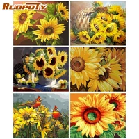 ruopoty picture by number flower kits for adults painting by number sunflower drawing on canvas handpainted gift home decor